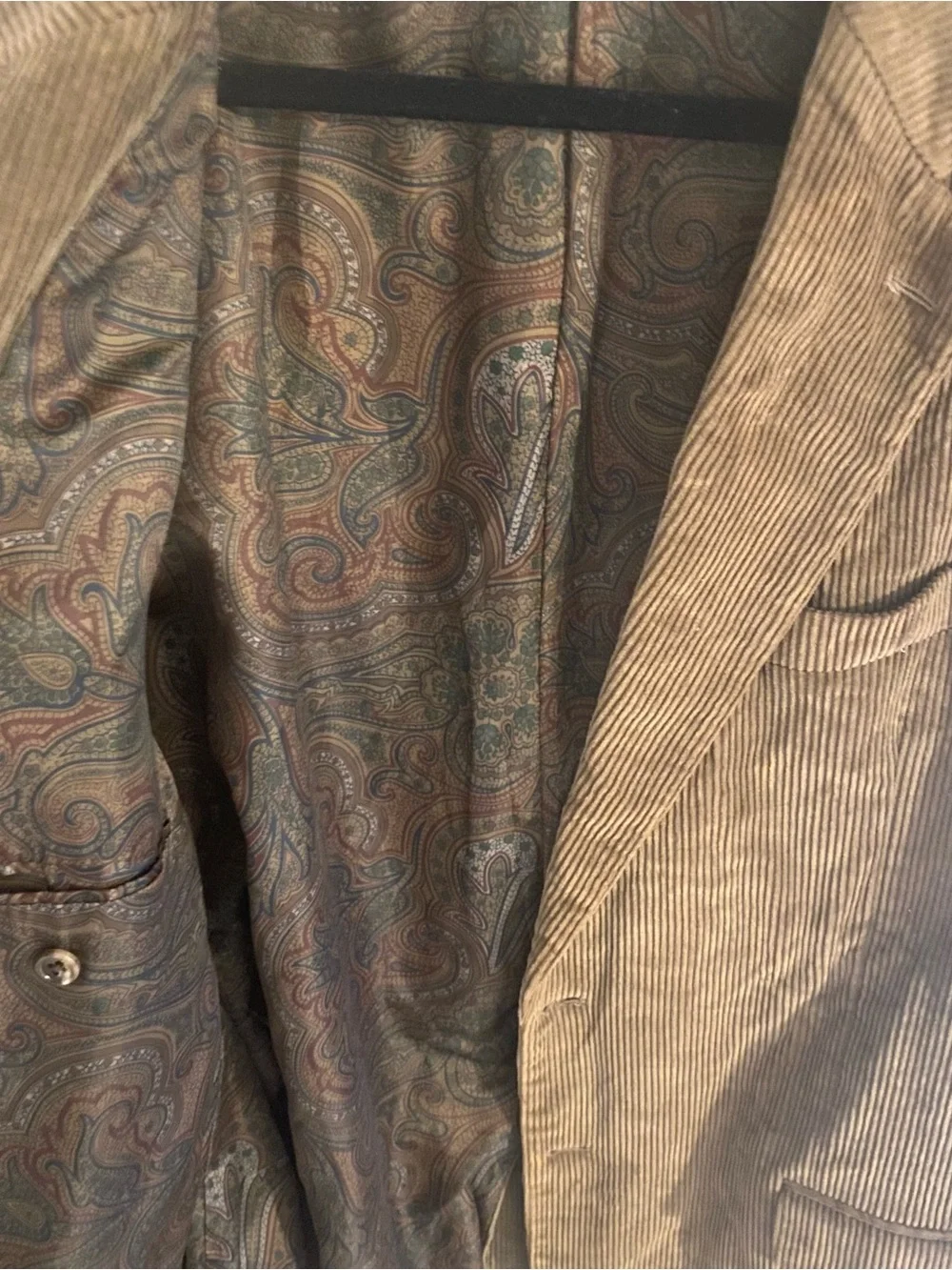 Ralph Lauren Brown Corduroy Sport Coat with Paisley Lining